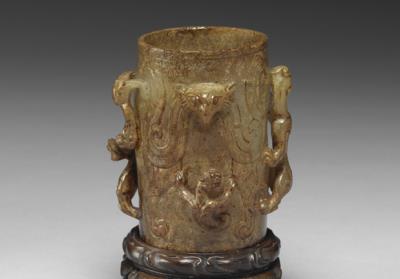 图片[2]-Jade Zhi Cup with Bird and Beast Pattern, early Western Han dynasty, 206-141 BCE-China Archive